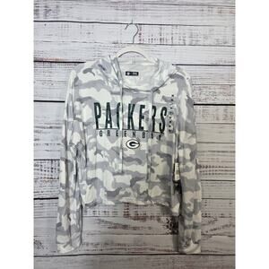 Packers women's NFL Team Apparel Cropped Gray Camo Long Sleeve top M